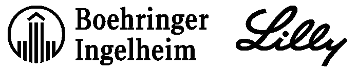 Logomarca das empresas Lilly e Boehringer-Ingelhein